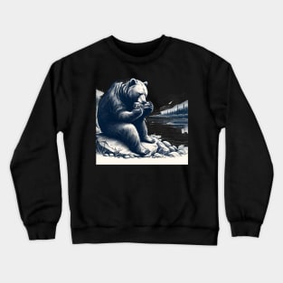 Bear Playing Harmonica Crewneck Sweatshirt